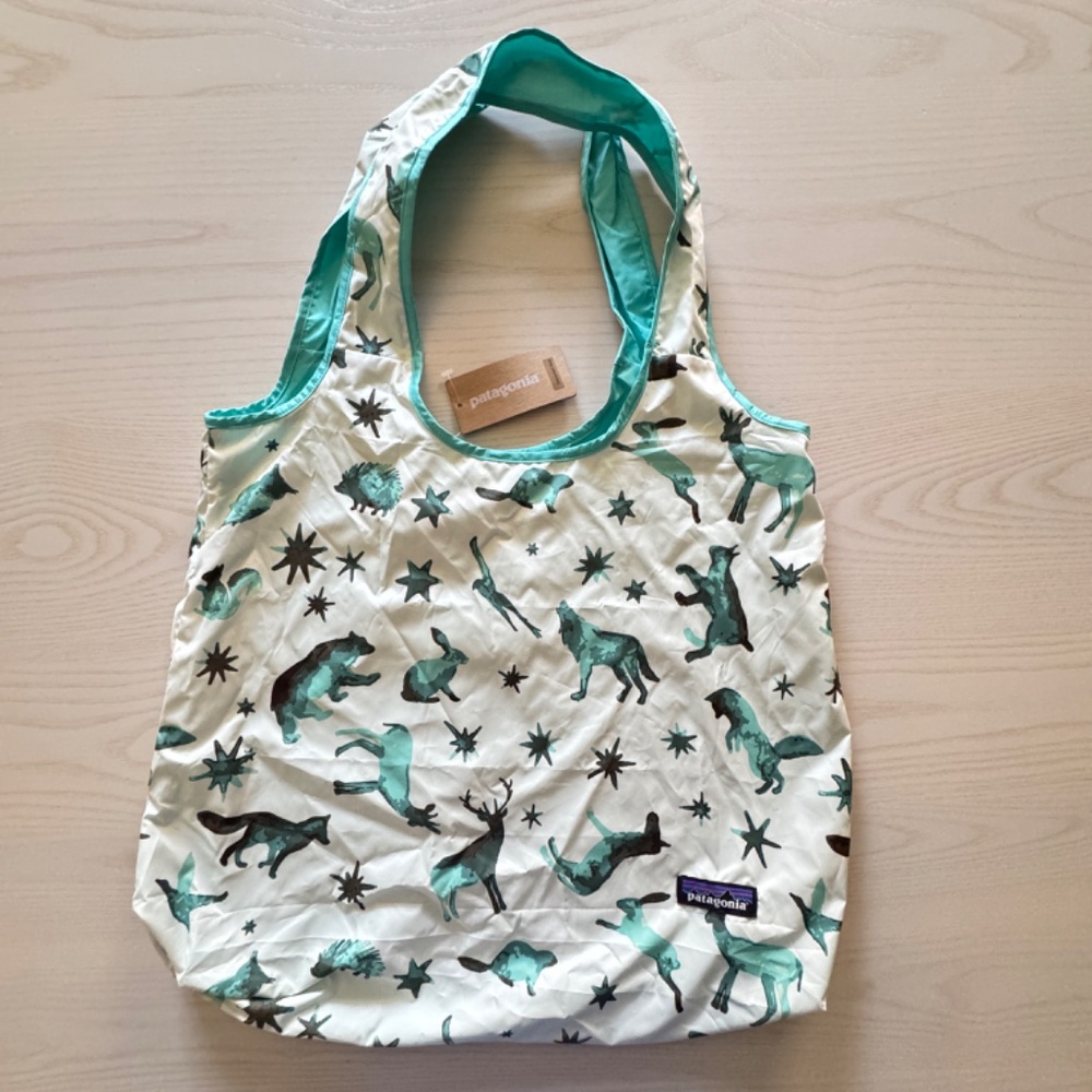 New Patagonia Shopper Tote Bag Upcycled Packable Foldable with Tags